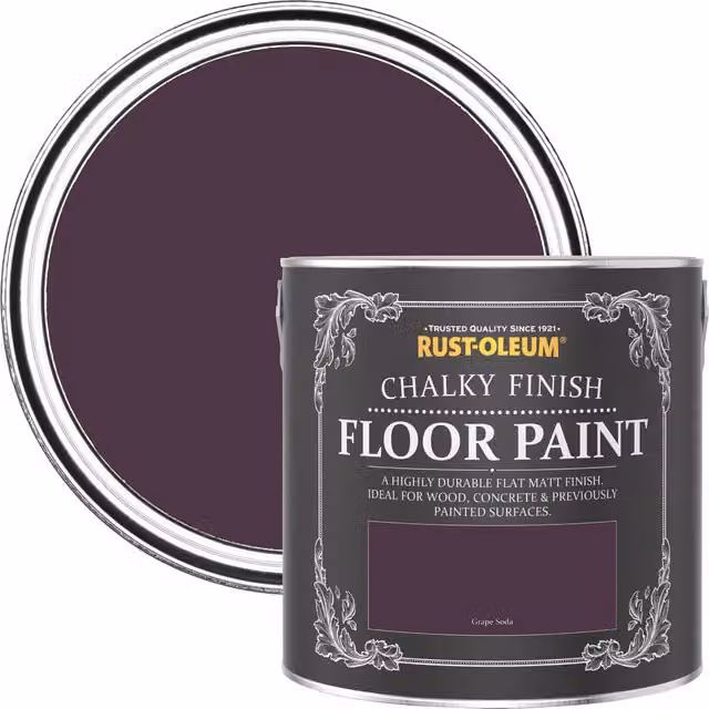 Rust-Oleum Chalky Floor Paint in Grape Soda Purple Matt
