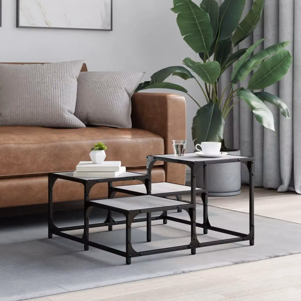 Berkfield Home Grey Sonoma Square Coffee Table W/D/H: 68 x 68 x 40 cm – 3
