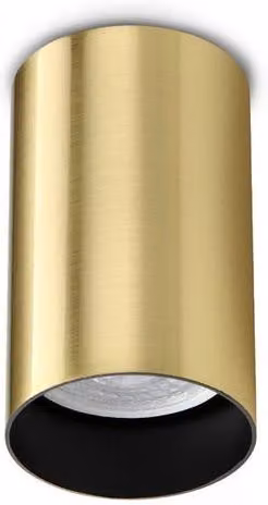 Netlighting Look Surface Mounted Cylinder Downlight in Gold/Brass with 1x GU10, Diameter: 10 cm