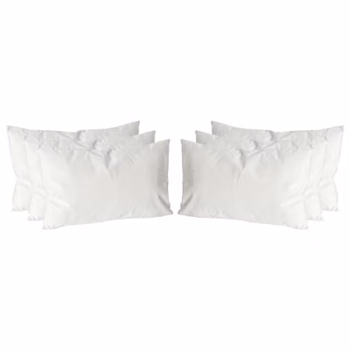 Nicola Spring Pack of 6 Rectangular Velvet Decorative Throw Pillows with Covers and Inserts, Beige/White, W: 60 cm, D: 40 cm – 1