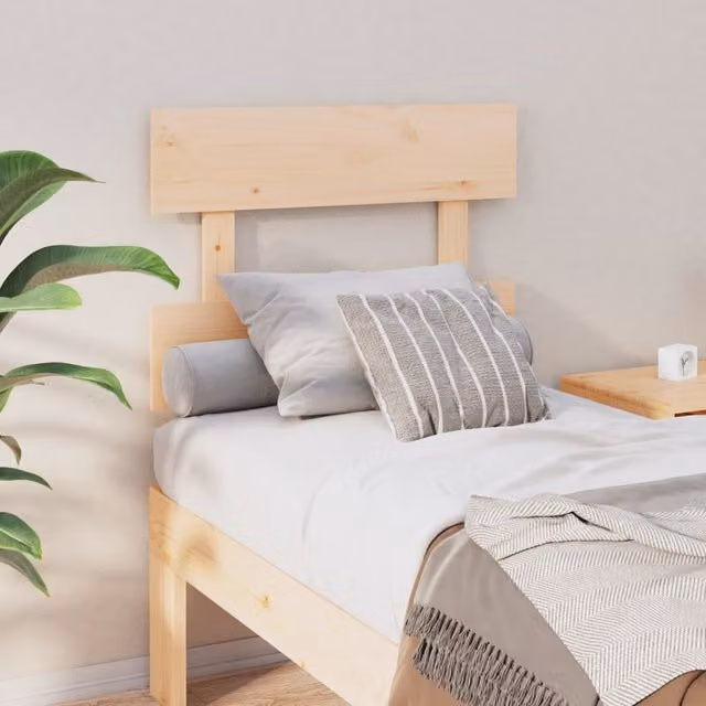 Berkfield Home Rustic Solid Wood Pine Bed Headboard, Brown, W: 93.5 cm, D: 3 cm, H: 81 cm