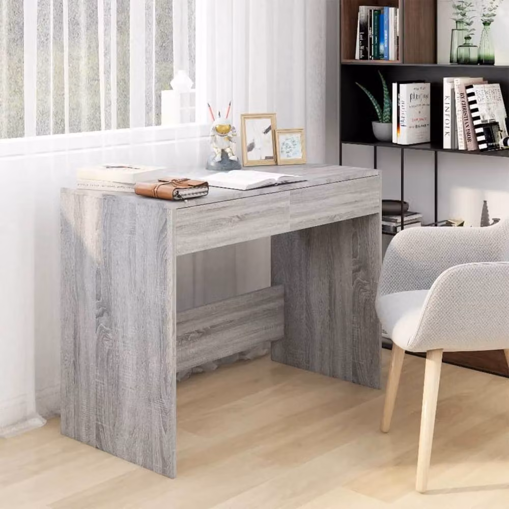 Berkfield Home Modern Grey Writing Desk in Engineered Wood W/D/H: 101 x 50 x 76.5 cm – 1