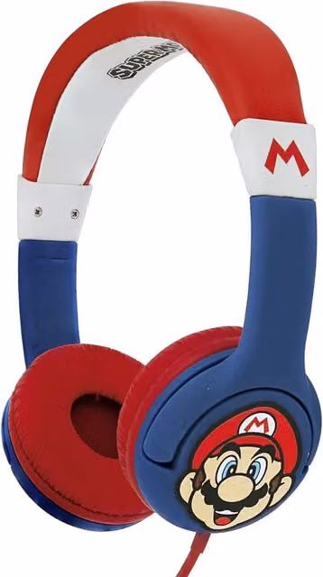 Super Mario Adjustable Wired Headphones with 3.5 mm Jack in Blue and Multicolour