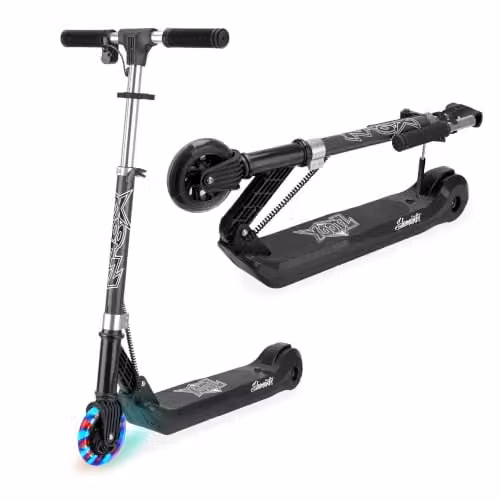 Xootz Foldable Electric Scooter with LED Lights, Black – 1