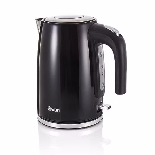 Swan Townhouse 1.7L Jug Kettle with Auto Shut-Off, 2200W, Black – 1