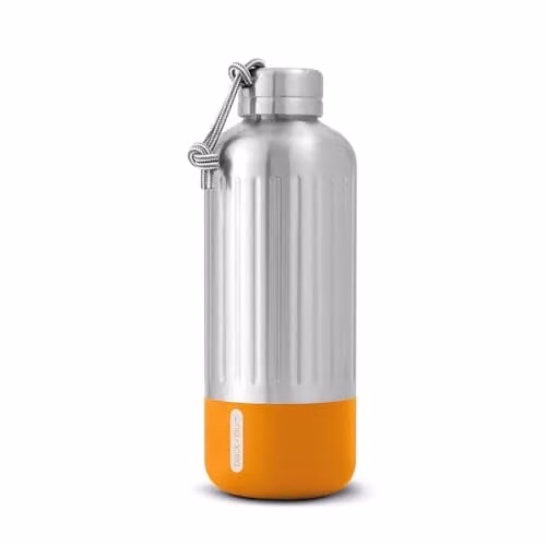 Black + Blum Explorer Insulated Water Bottle in Black and Orange, 850ml