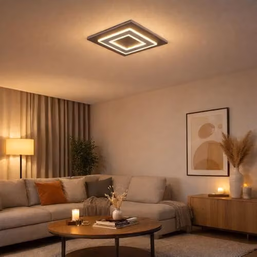 Globo Lighting Netlighting LED Ceiling Panel Light in Grey, 24W, 680 lm, Warm White, W/D/H: 32 x 32 x 5.5 cm – 3