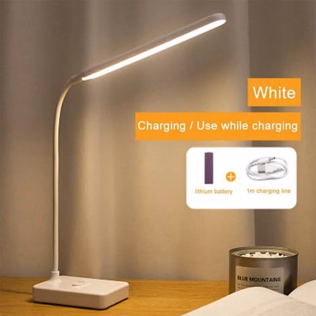 Kelvenix Dimmable LED Desk Reading Lamp with Flexible Neck and USB Touch Control in White – 1