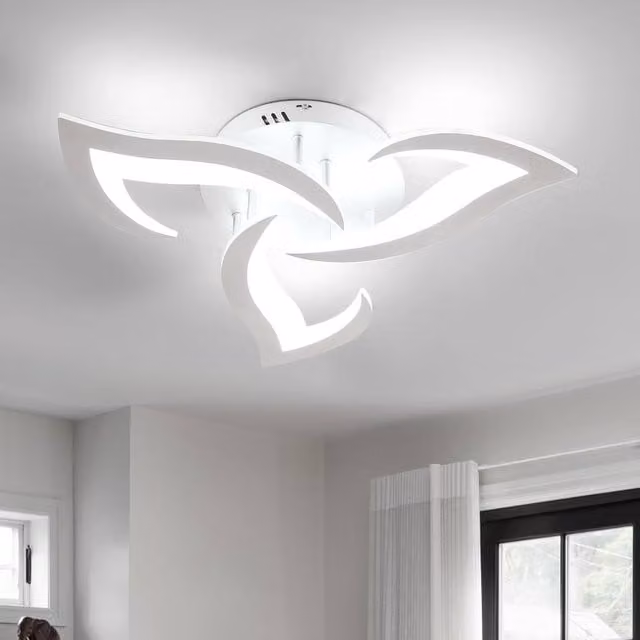 Goeco Modern LED Flower Ceiling Light, 36W, 6500K Cool White, White