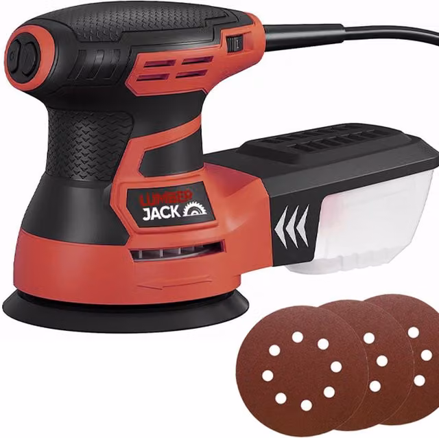 Lumberjack 350W Random Orbital Sander with 125mm Pad and Dust Box, Red – 1
