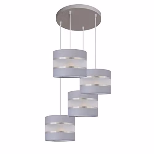 Helam Helen Modern Suspended Spotlight Clusters in Grey and Silver, Diameter: 35 cm
