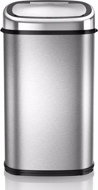 Tower 58L Square Sensor Bin in Silver Stainless Steel with Soft Close