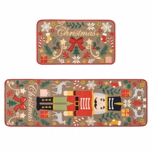 JVL Scandinavian Christmas Mat and Runner Set, Multicolour, W/D/H: 40 x 150 x 0.5 cm – 1