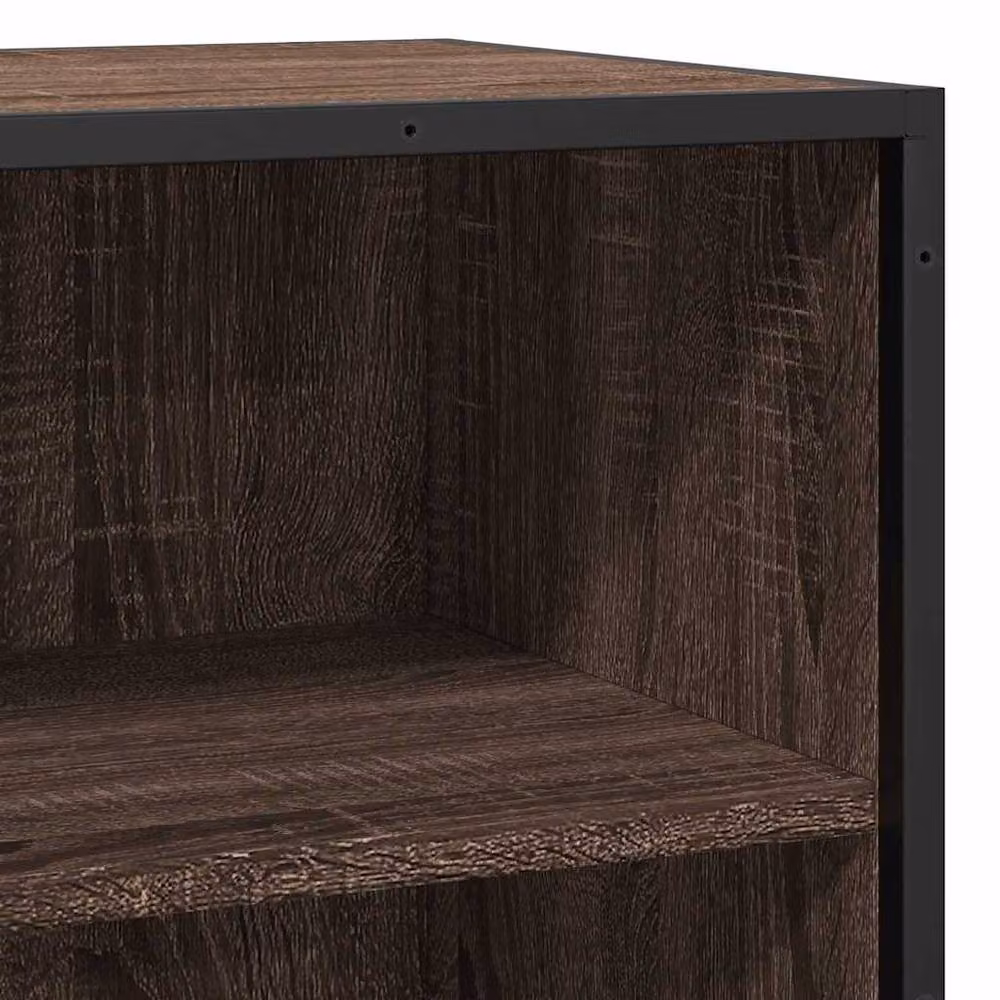 Berkfield Home Brown Oak Industrial Sideboard in Engineered Wood and Metal, W/D/H: 35.0 x 35.0 x 76.0 cm – 3