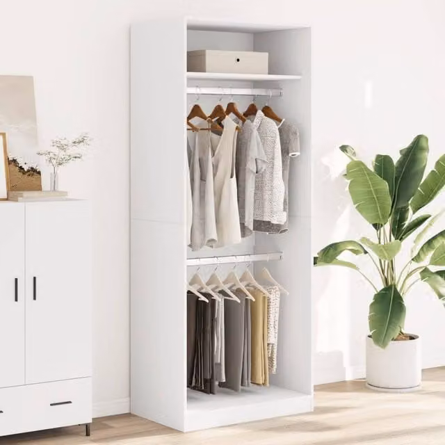 Berkfield Home White Wardrobe W/D/H: 80 x 50 x 200 cm