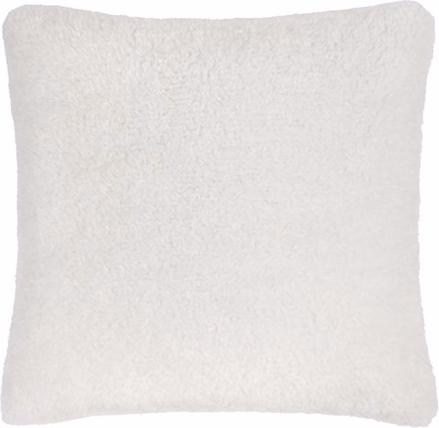 Make it a Home Square Faux Shearling Cushion in White and Silver, Polyester, W: 45 cm