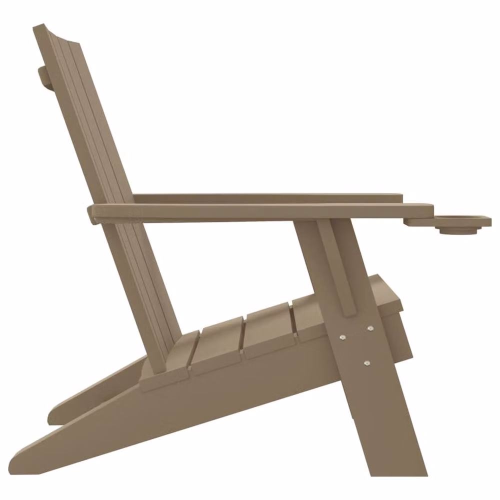 Berkfield Home Garden Adirondack Chair in Light Brown Polypropylene, W: 75 cm, D: 88.5 cm, H: 89.5 cm – 3