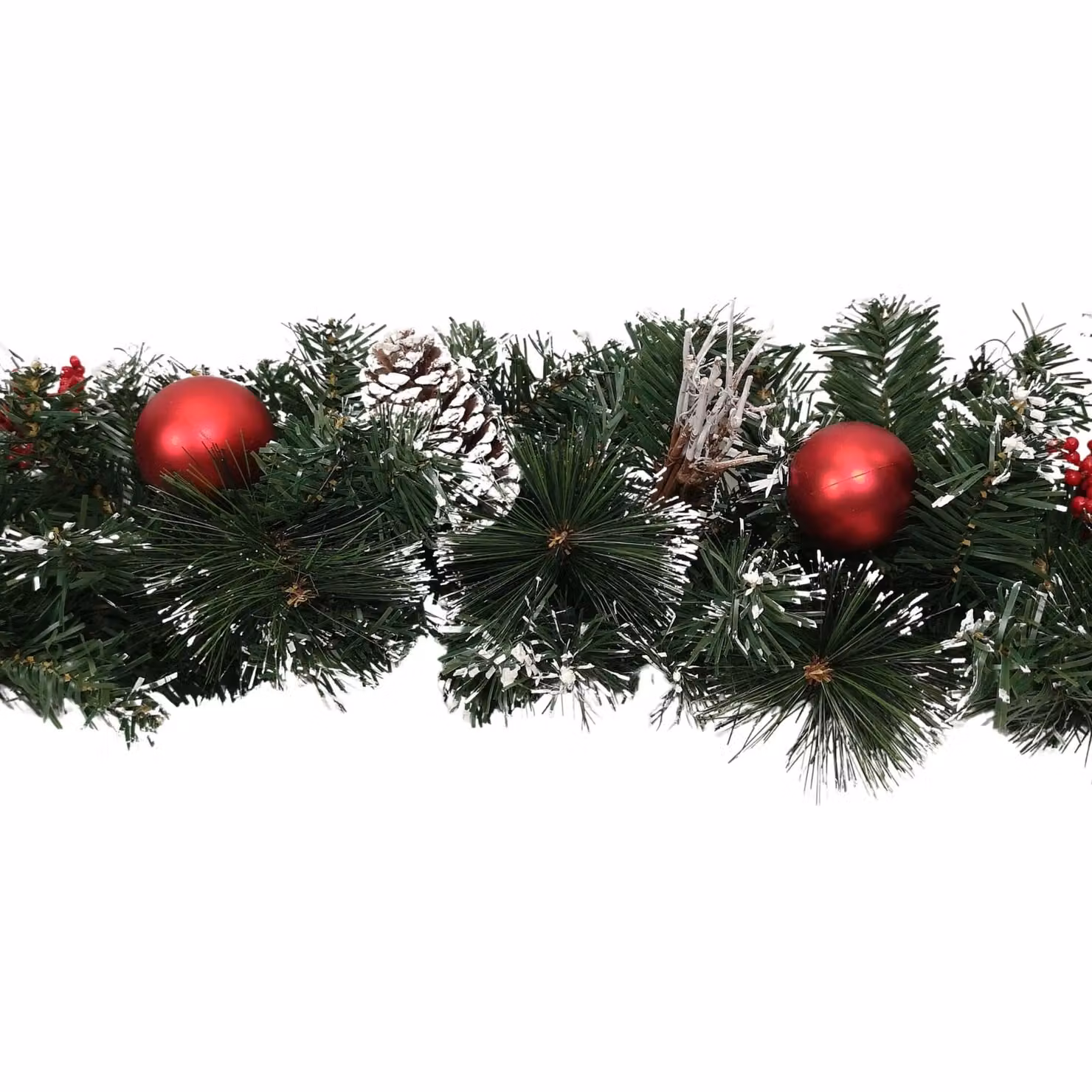 Samuel Alexander Premier 180cm Festive Red Dressed Christmas Garland with Bows and Red Baubles – 4