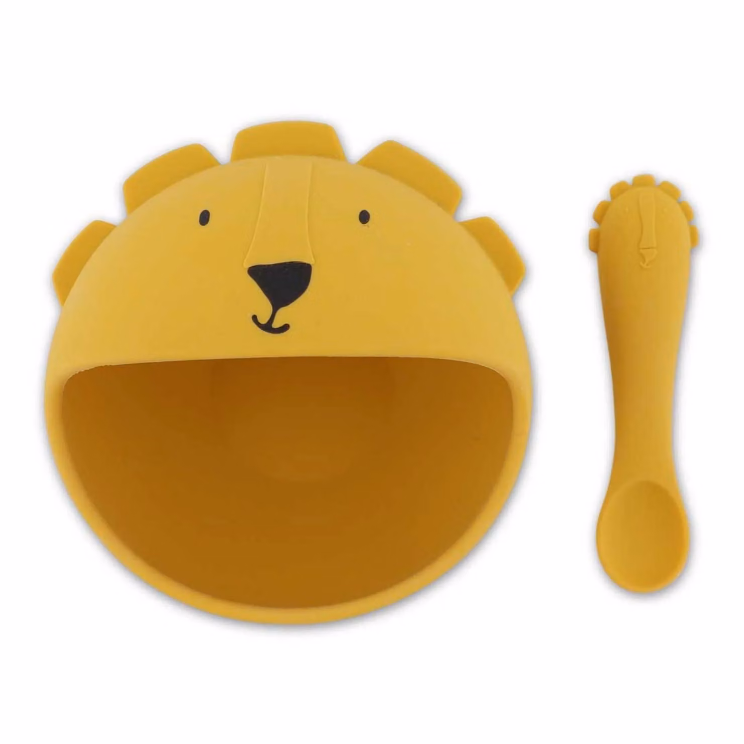 Trixie First Baby Meal Set Mr. Lion in Yellow Silicone – 3