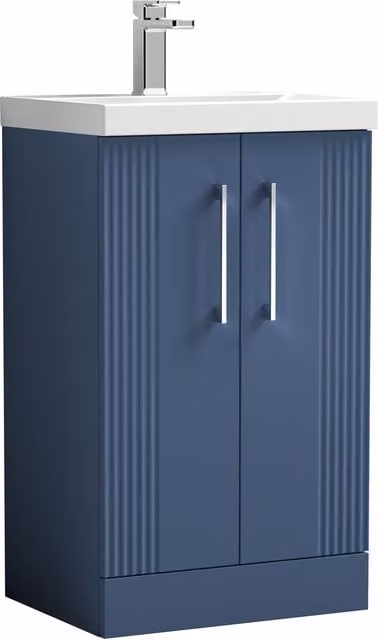 Balterley Floor Standing 2 Door Vanity Unit with Mid-Edge Basin in Satin Blue – 1