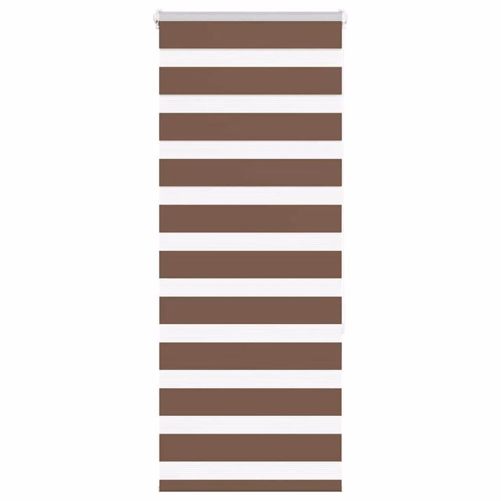 Berkfield Home Elegant Zebra Blind in Brown, W: 55 cm, H: 150 cm, Polyester Fabric – 2