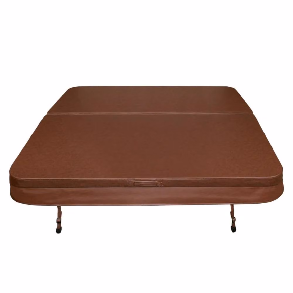 Monstershop Thermal Rectangular Hot Tub Spa Cover, Brown in Terracotta, W: 200 cm, D: 200 cm, H: 10 cm – 2