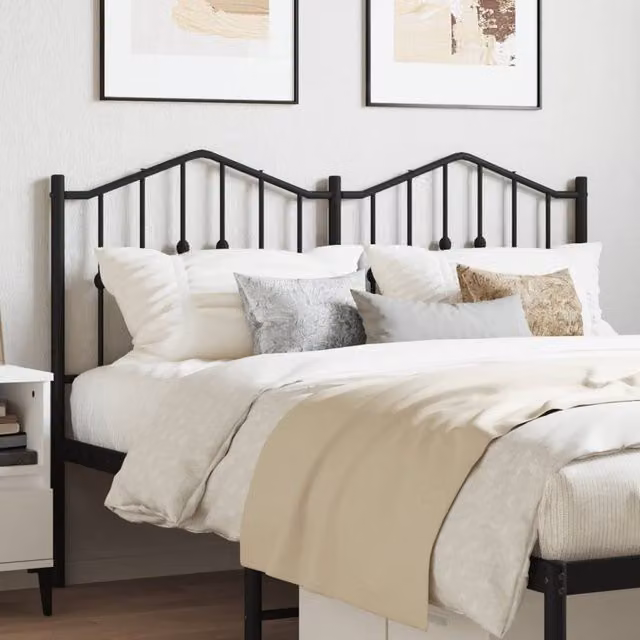 Berkfield Home Metal Headboard in Black, Width: 150 cm – 1
