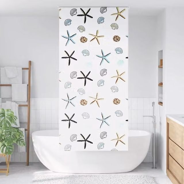 Berkfield Home White Opaque Shower Roller Blind, W/H: 110 x 240 cm