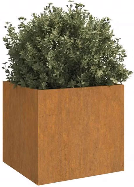 Berkfield Home Corten Steel Planter Tub in Brown, W/D/H: 42 x 40 x 39 cm – 1