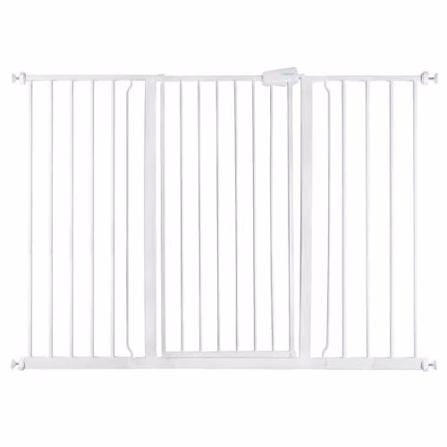 Safetots Extra Tall Metal Pressure Fit Safety Gate, White, Height: 104 cm, Width: 133.2 cm - 140.8 cm – 1