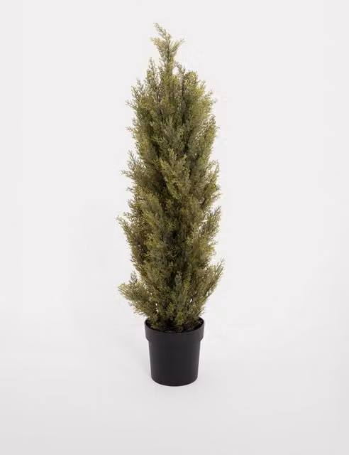 Blooming Artificial 4ft Green Conifer Tree in Pot