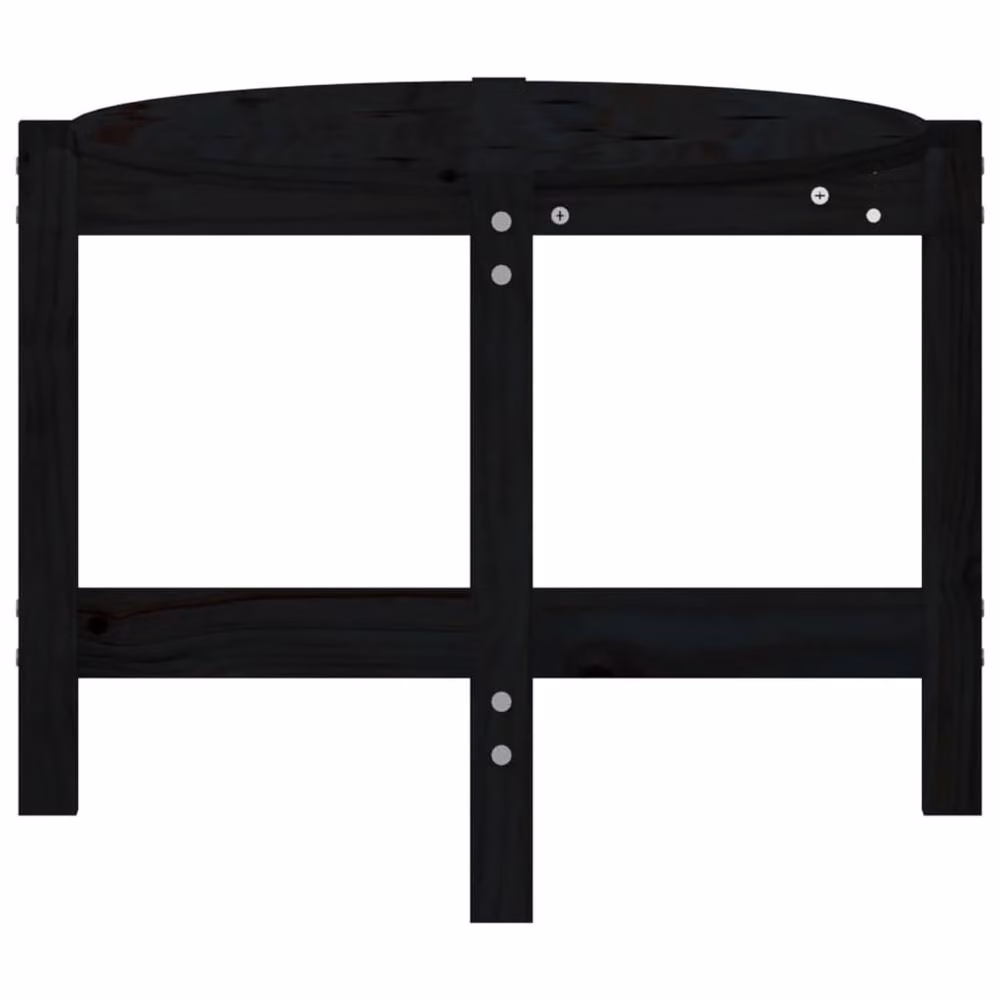 Berkfield Home Beautiful Black Solid Wood Pine Coffee Table W: 118 cm, D: 63 cm, H: 45 cm – 4