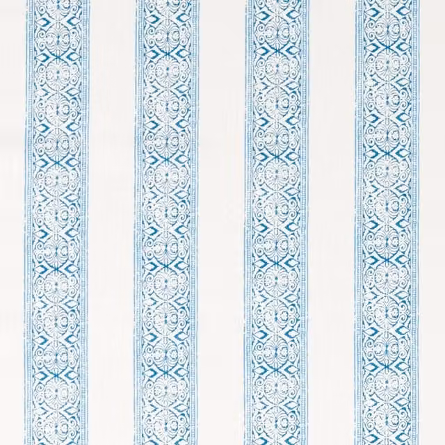 Clarke & Clarke Kalamkari Fabric in Cobalt Blue