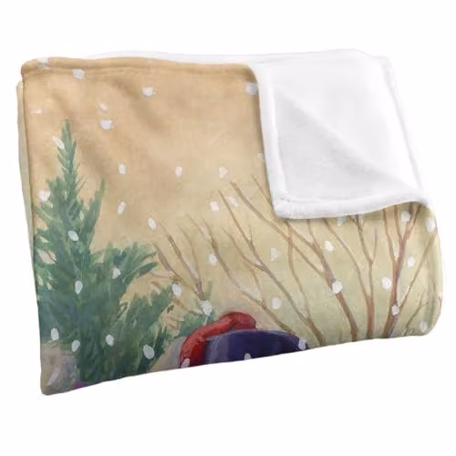 JQ Licensing Santa and Snowmen Christmas Friends Silky Touch Super Soft Fleece Throw Blanket, White, W/D/H: 152 x 127 cm – 2