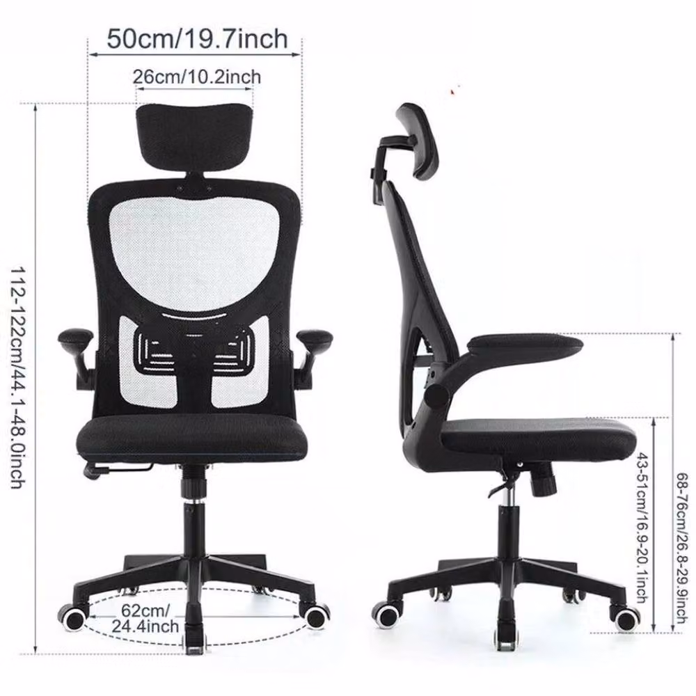 SPETLEK Ergonomic Mesh Office Chair with Headrest and Armrests in Black – 2