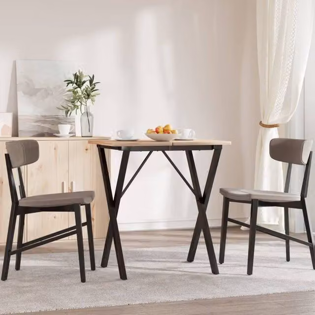 Berkfield Home Durable X-Frame Dining Table Legs in Black Steel, W/D/H: 60 x 50 x 73 cm – 1