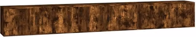 Berkfield Home Set of 3 Wall-mounted TV Cabinets in Smoked Oak Brown, W/D/H: 100 x 34.5 x 40 cm – 1