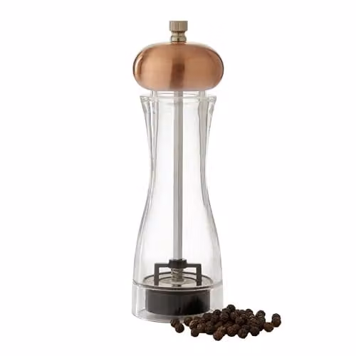 Orsina Small Transparent and Copper Salt and Pepper Mill with Acrylic and Ceramic Mechanism