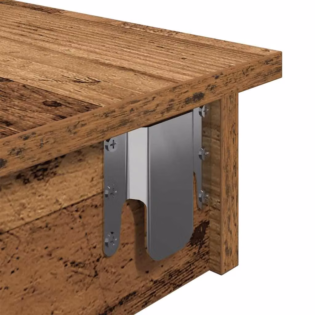 Berkfield Home Wall Bar Table in Old Wood Brown, W/D/H: 102 x 45 x 103.5 cm – 4
