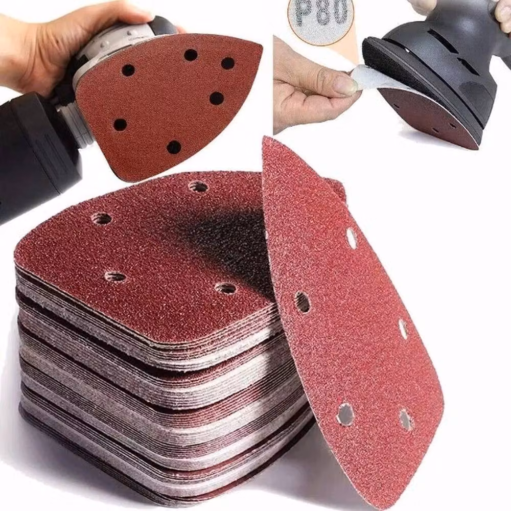 SPETLEK 40-Piece Mixed Detail Sander Sanding Sheets in Red and Brown – 3