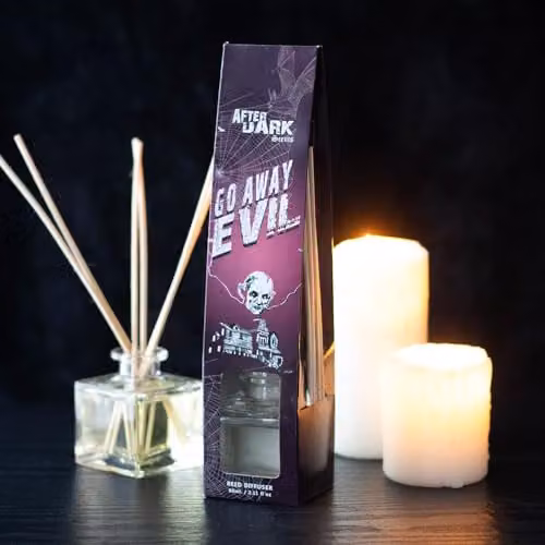 KDMD Go Away Evil Floral Reed Diffuser in Purple and Yellow