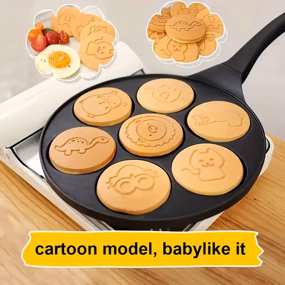 SPETLEK 7 Holes Animal Style Non-stick Pancake Griddle Pan, Black – 5