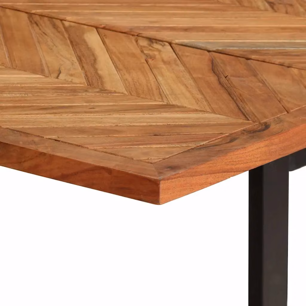 Berkfield Home Rectangular Acacia Wood Dining Table in Brown, W/D/H: 180 x 90 x 75 cm – 3