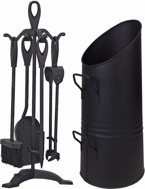 Simpa Coal Hod and 5 Piece Companion Set in Black – 1