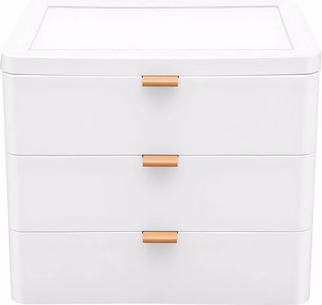 Kelvenix 3-Layer Desktop Storage and Jewelry Box in White