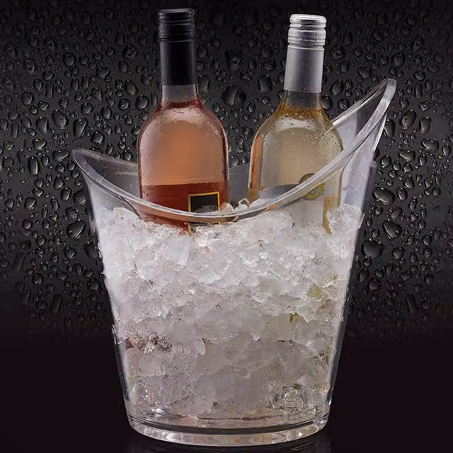 BarCraft Clear Acrylic Drinks Pail and Wine Cooler