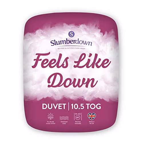 Slumberdown Feels Like Down Single Duvet, 10.5 Tog, White, W/H: 135 x 200 cm – 3