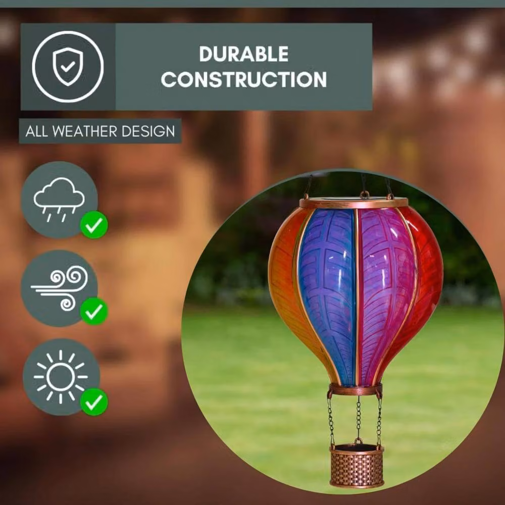 Marco Paul XXL Solar Rainbow Flaming Balloon Light, Multicolour – 3