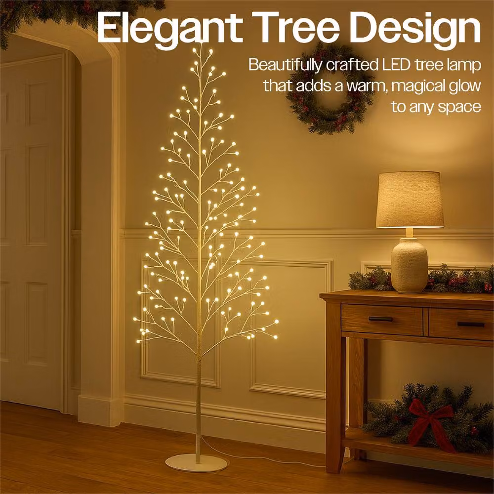 Xmas Haus White Micro LED Christmas Tree with 200 Warm White Lights, Height: 180 cm – 2