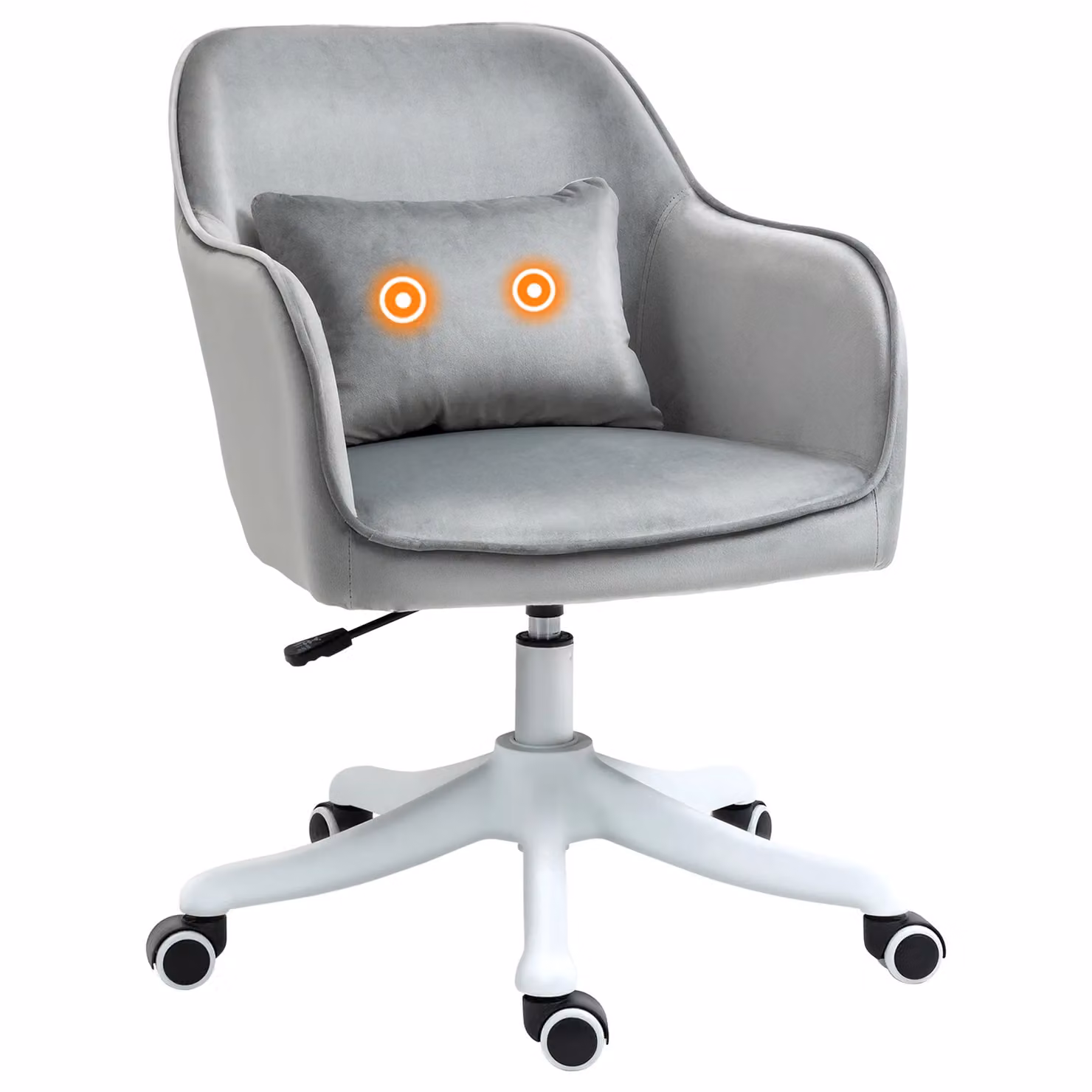 Vinsetto Grey PU Leather Executive Swivel Office Chair with Armrests and Castors – 3